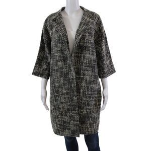 Vittadini Women Wool Snap Closure Lined Overcoat Gray Size L